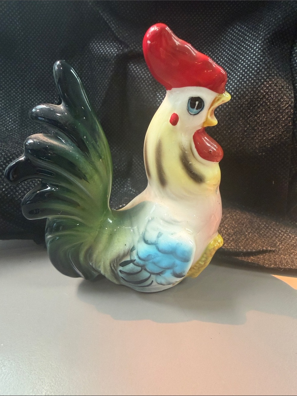 Ceramic Rooster Figurine Pepper shaker or salt